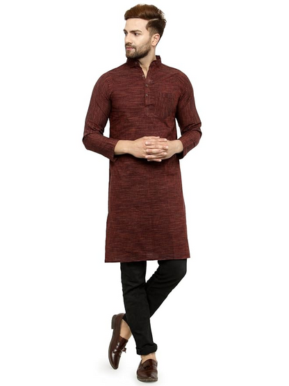 Full Sleeve Knee Length Cotton Regular Kurta