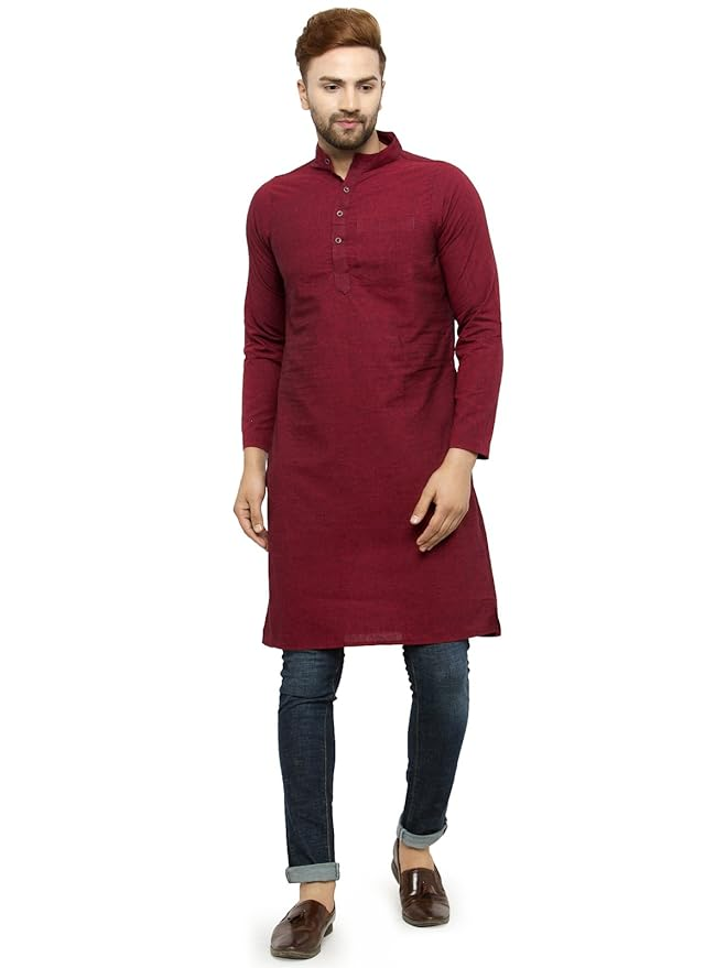 Full Sleeve Knee Length Cotton Regular Kurta