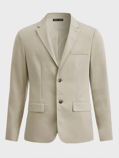 Single Breasted Lapel Neck Button Front Blazer