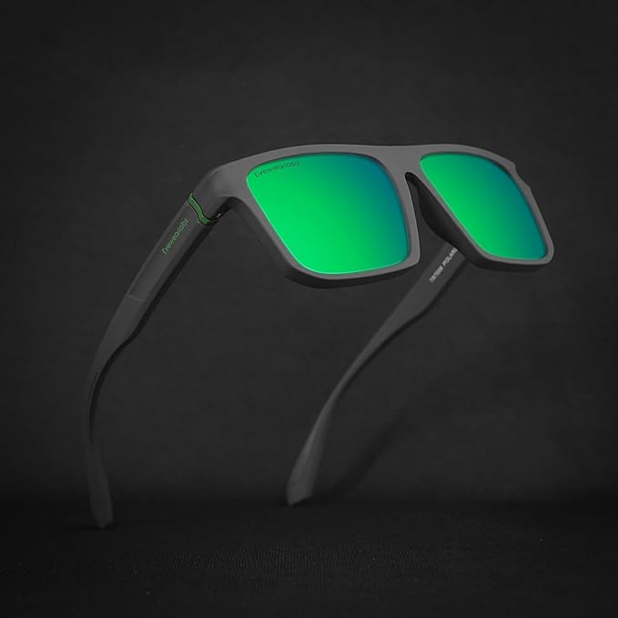 Polarised Full Rim Rectangular Stylish UV Protected Anti Glare Crack Resistant Shades Sunglasses