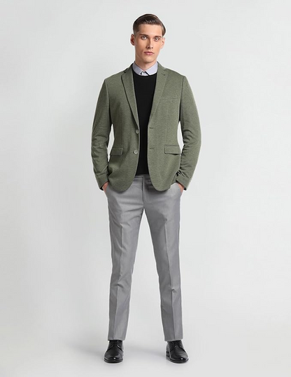 Single Breasted Slim Fit Crafted Blazer