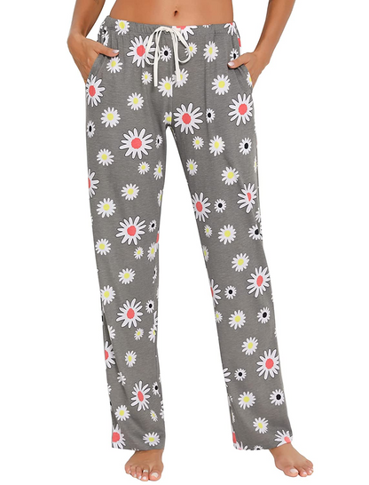 Tye Dye Print High Waist Drawstring Pants with Pockets Pyjama Sleepwear