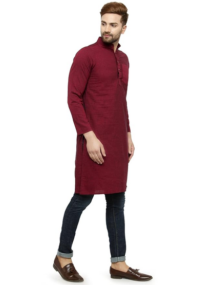 Full Sleeve Knee Length Cotton Regular Kurta