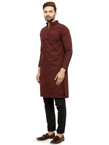 Full Sleeve Knee Length Cotton Regular Kurta