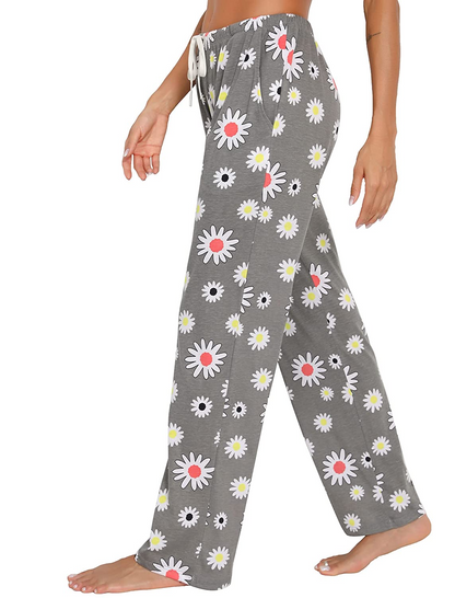 Tye Dye Print High Waist Drawstring Pants with Pockets Pyjama Sleepwear