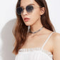 Metal Frame Flat Grey Lens Sunglasses