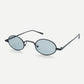 Grey Metal Frame Oval Sunglasses
