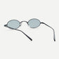 Grey Metal Frame Oval Sunglasses