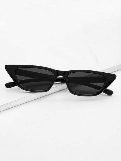 Black Cat Eye Mirror Lens Sunglasses