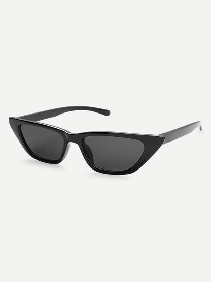 Black Cat Eye Mirror Lens Sunglasses