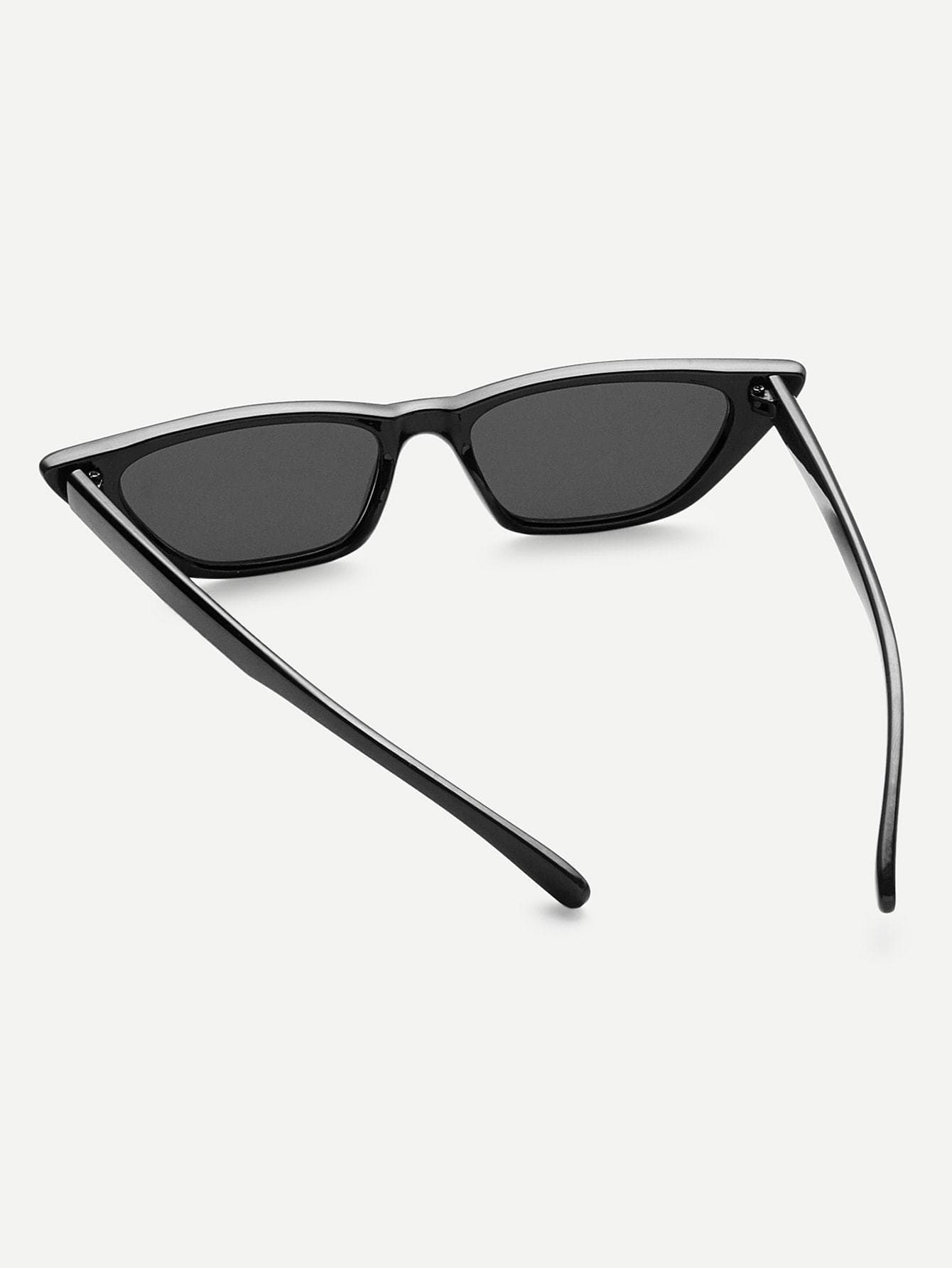 Black Cat Eye Mirror Lens Sunglasses
