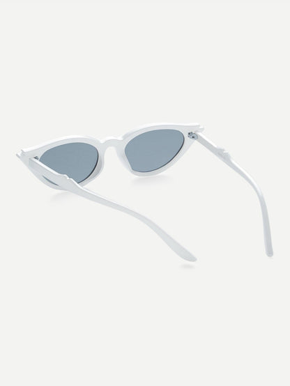 Cat Eye Flat Lens Sunglasses