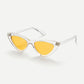 Yellow Cat Eye Flat Lens Sunglasses