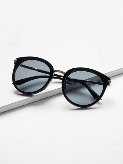 Two Tone Frame Flat Lens Sunglasses