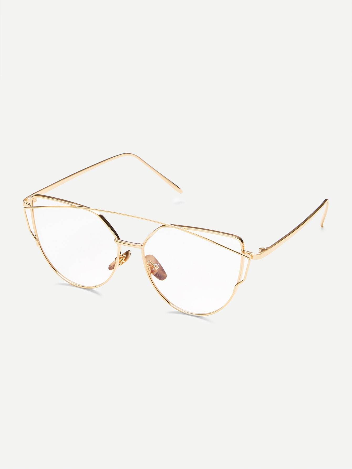 Metal Frame Cat Eye Gold Sunglasses