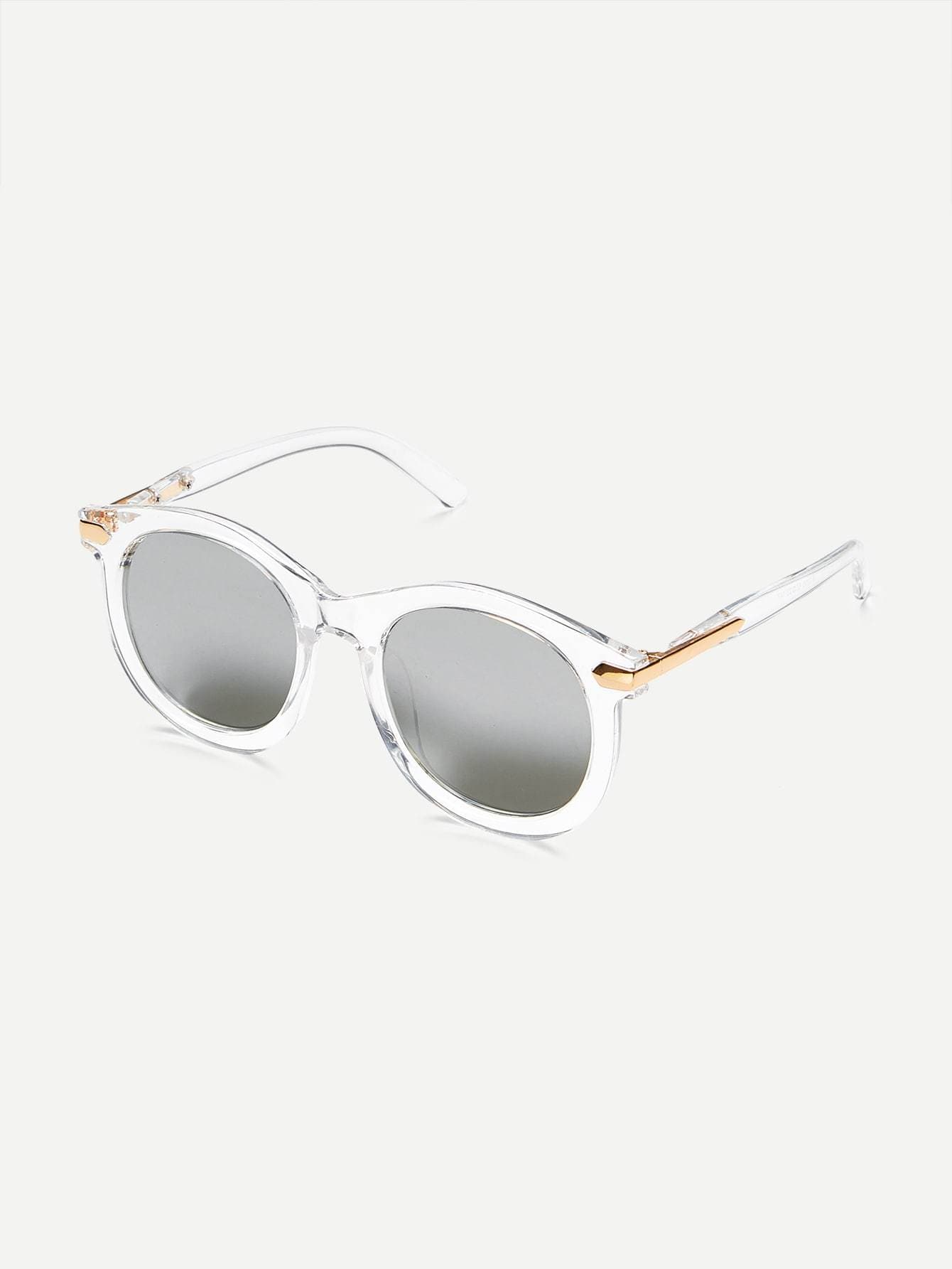 Clear Frame Mirror Lens Sunglasses