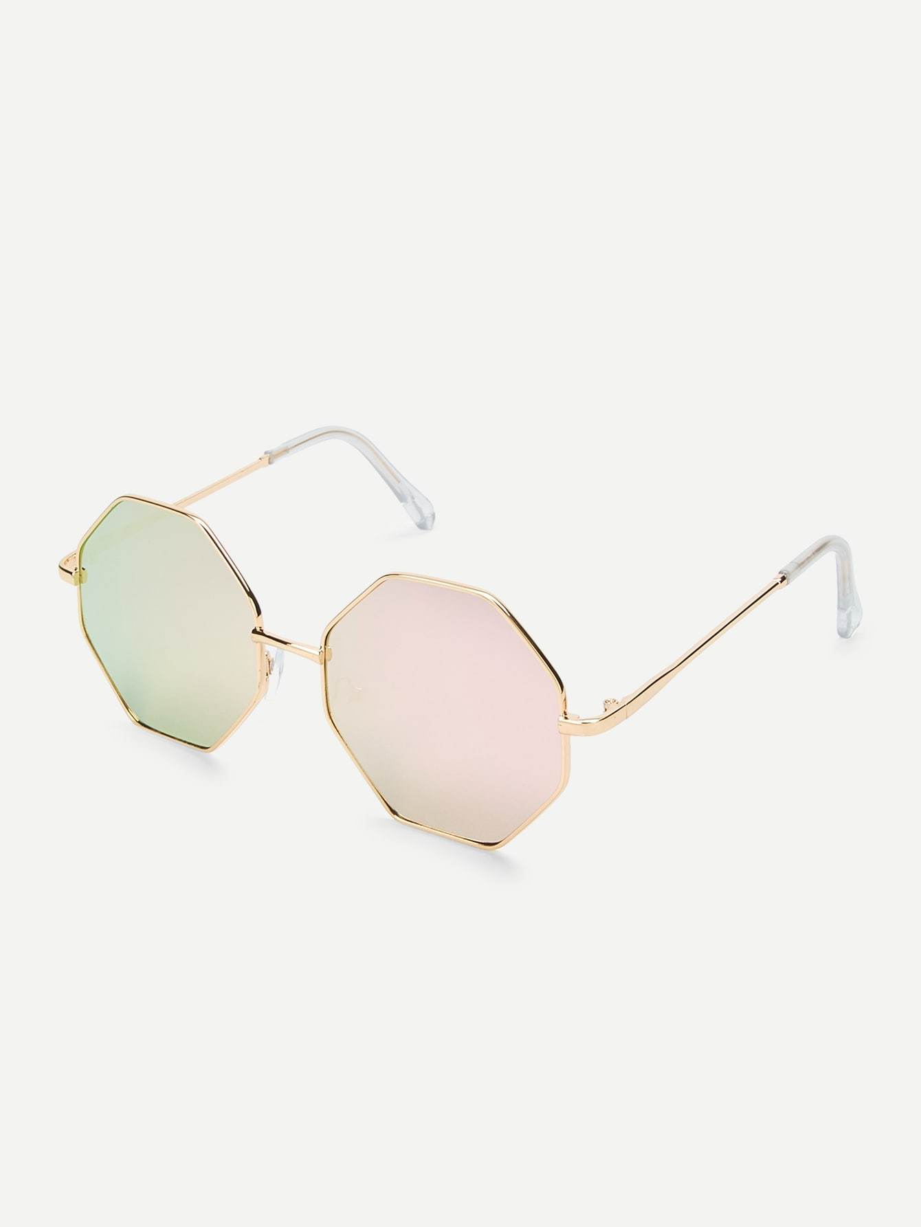 Metal Frame Polygon Sunglasses
