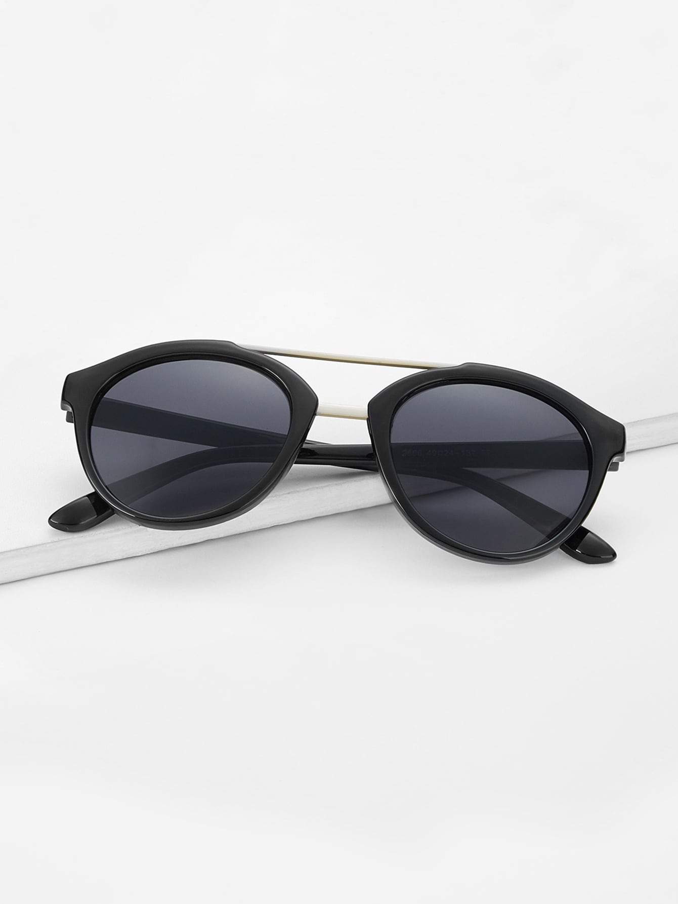 Black Double Bridge Sunglasses