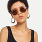 Metal Frame Tinted Lens Sunglasses