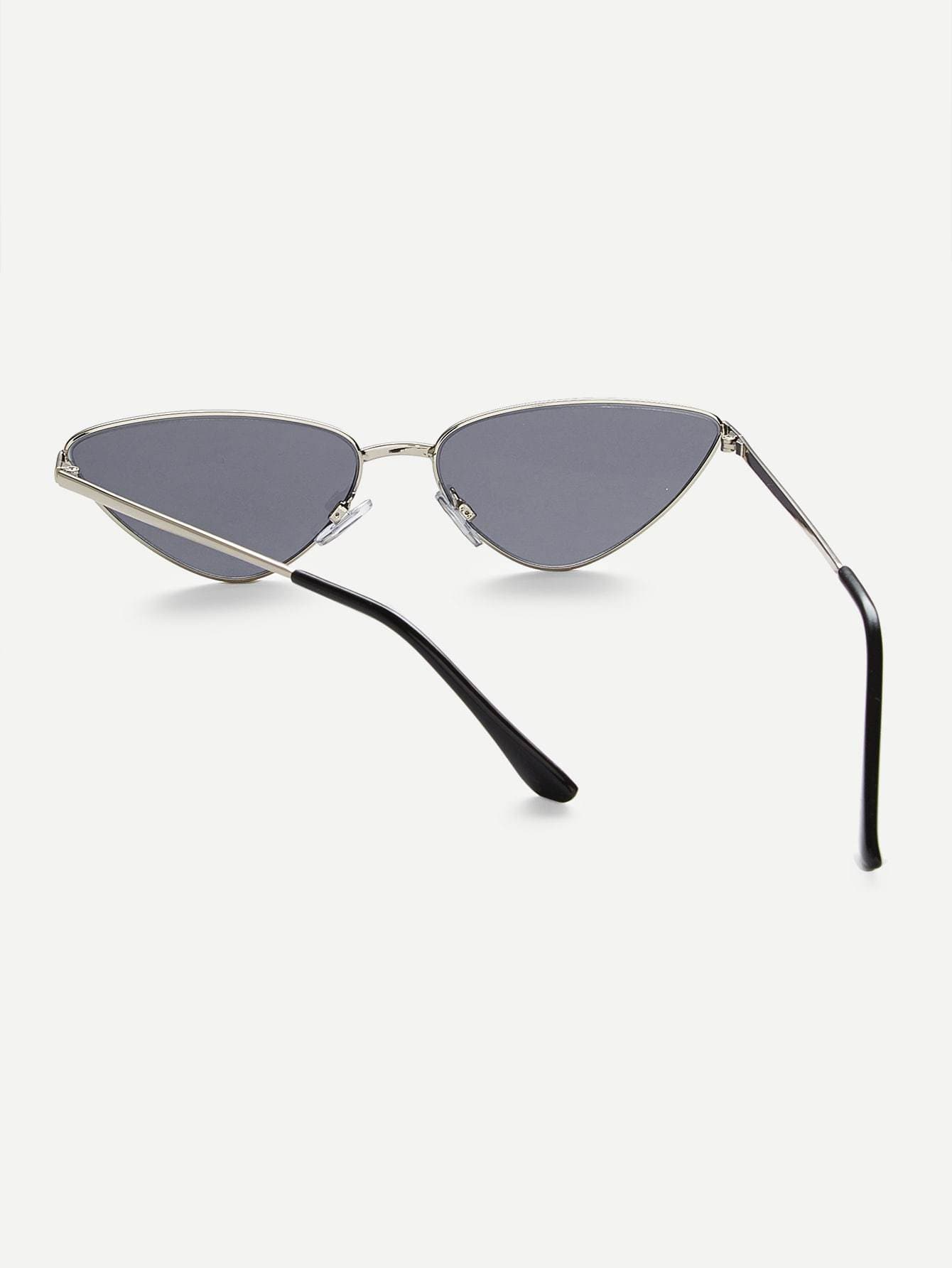 Black Metal Frame Cat Eye Sunglasses