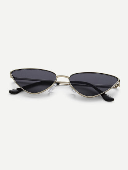 Black Metal Frame Cat Eye Sunglasses