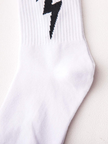 White Lightning Print Socks 1pair