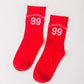 Red Letter Print Socks 1pair
