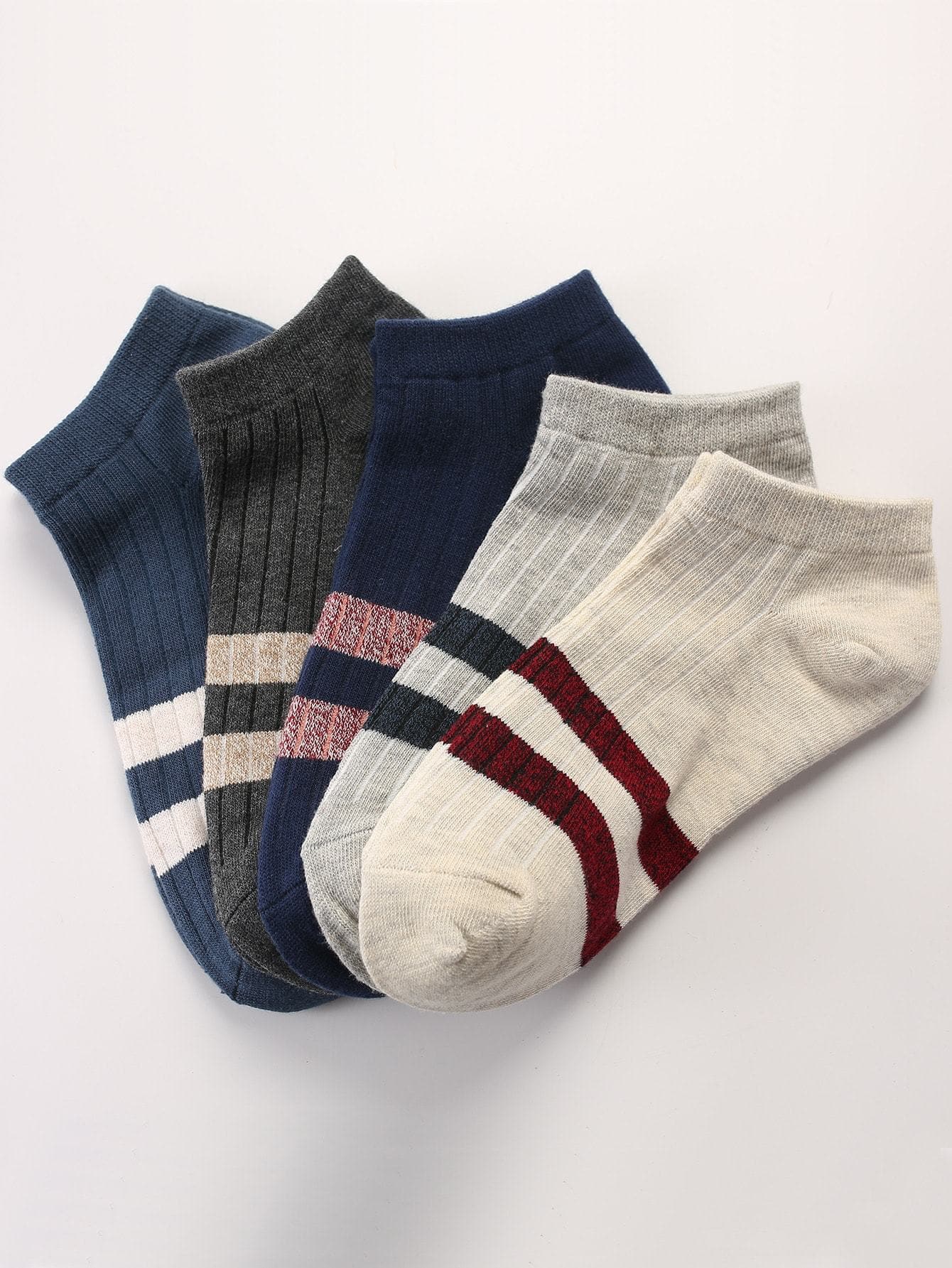 Cotton Striped Socks 5pairs
