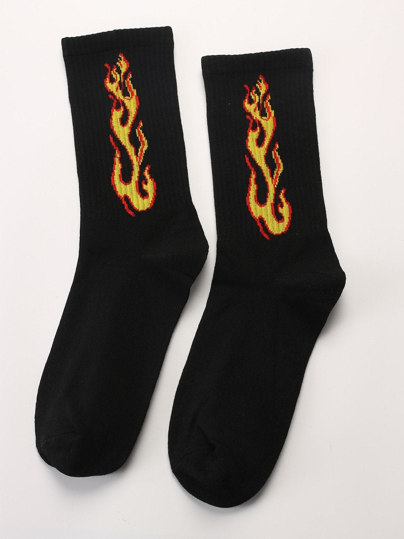 Flame Print Socks 2pairs