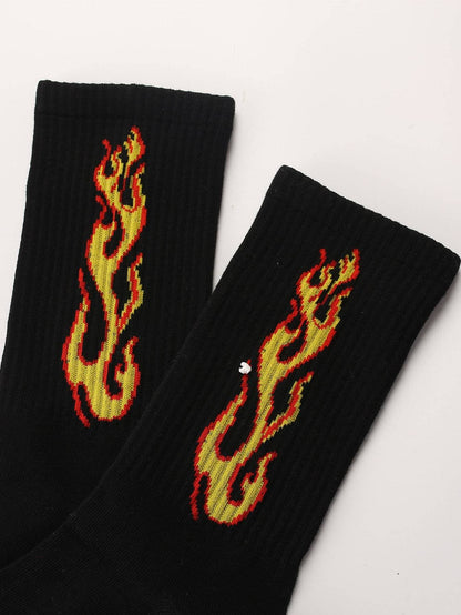 Flame Print Socks 2pairs