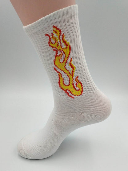 Flame Print Socks 2pairs