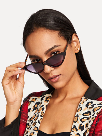 Back Flat Lens Cat Eye Sunglasses