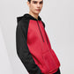 Cotton Contrast Raglan Sleeve Hooded Sweatshirt Pullover