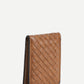 PU Leather Brown Braided Detail Card Holder
