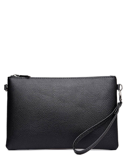 Black PU Leather Eagle Embossed Clutch Bag