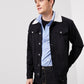 Black Single Breasted Teddy Collar Buttoned Jacket