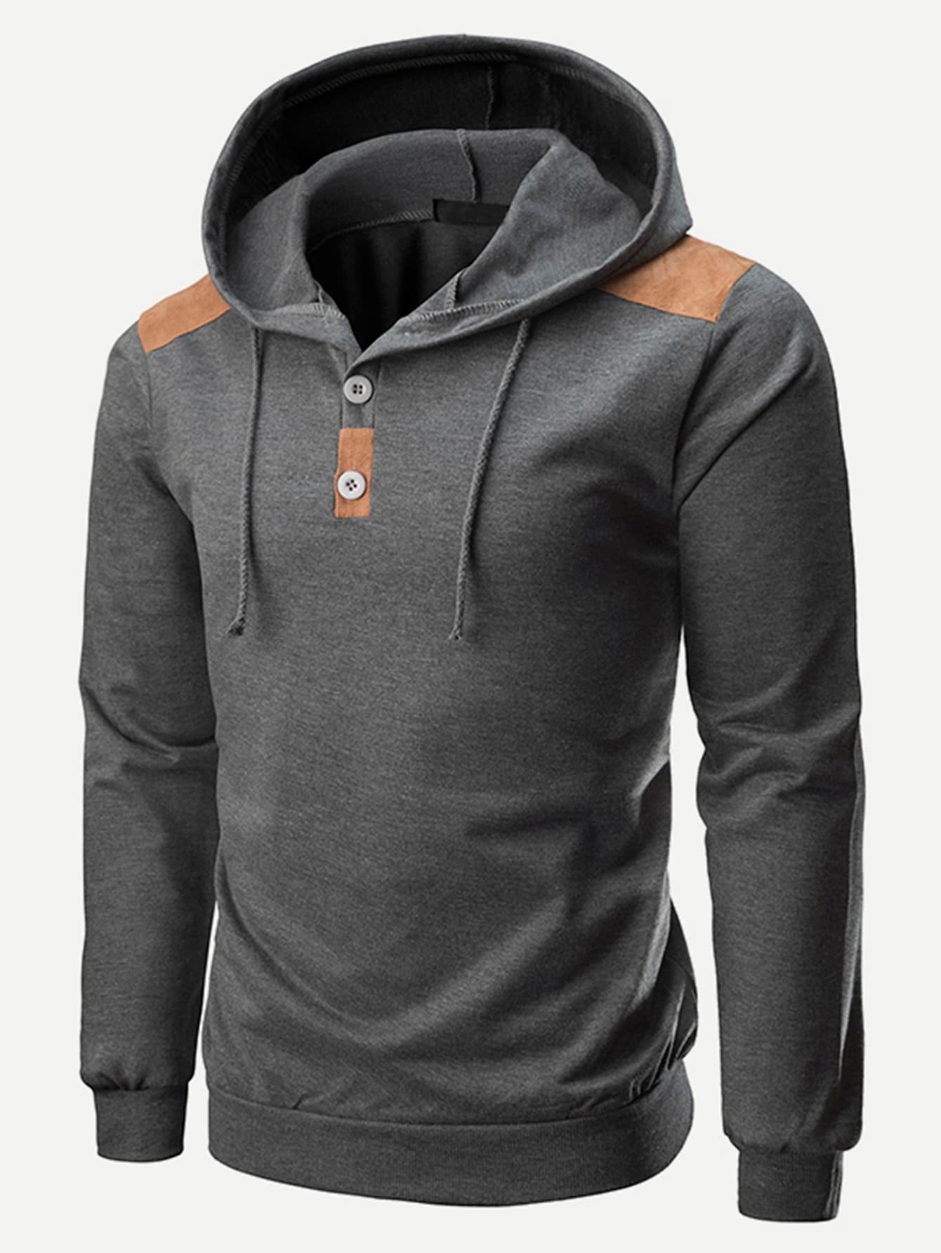 Long Sleeve Regular Fit Drawstring Detail Hooded Sweatshirt