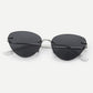 Black Rimless Tinted Lens Sunglasses