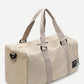 Double Handle Beige Slogan Patch Decor Travel Bag