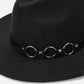 Ring Belt Decorated Fedora Hat