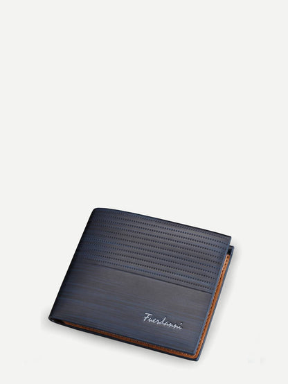 PU Leather Navy Fold Over Wallet