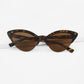 Semi Rimless Cat Eye Borwn Sunglasses