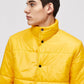 Yellow Single Breasted Zip Up Collar Solid Coat