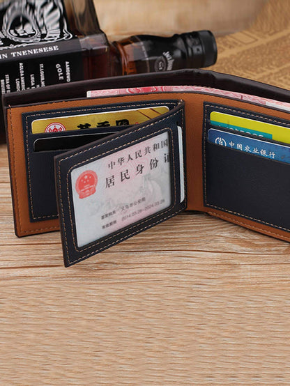 Coffee PU Leather Fold Over Wallet