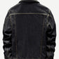 Black Single Breasted Fleece Lined Denim Jacket