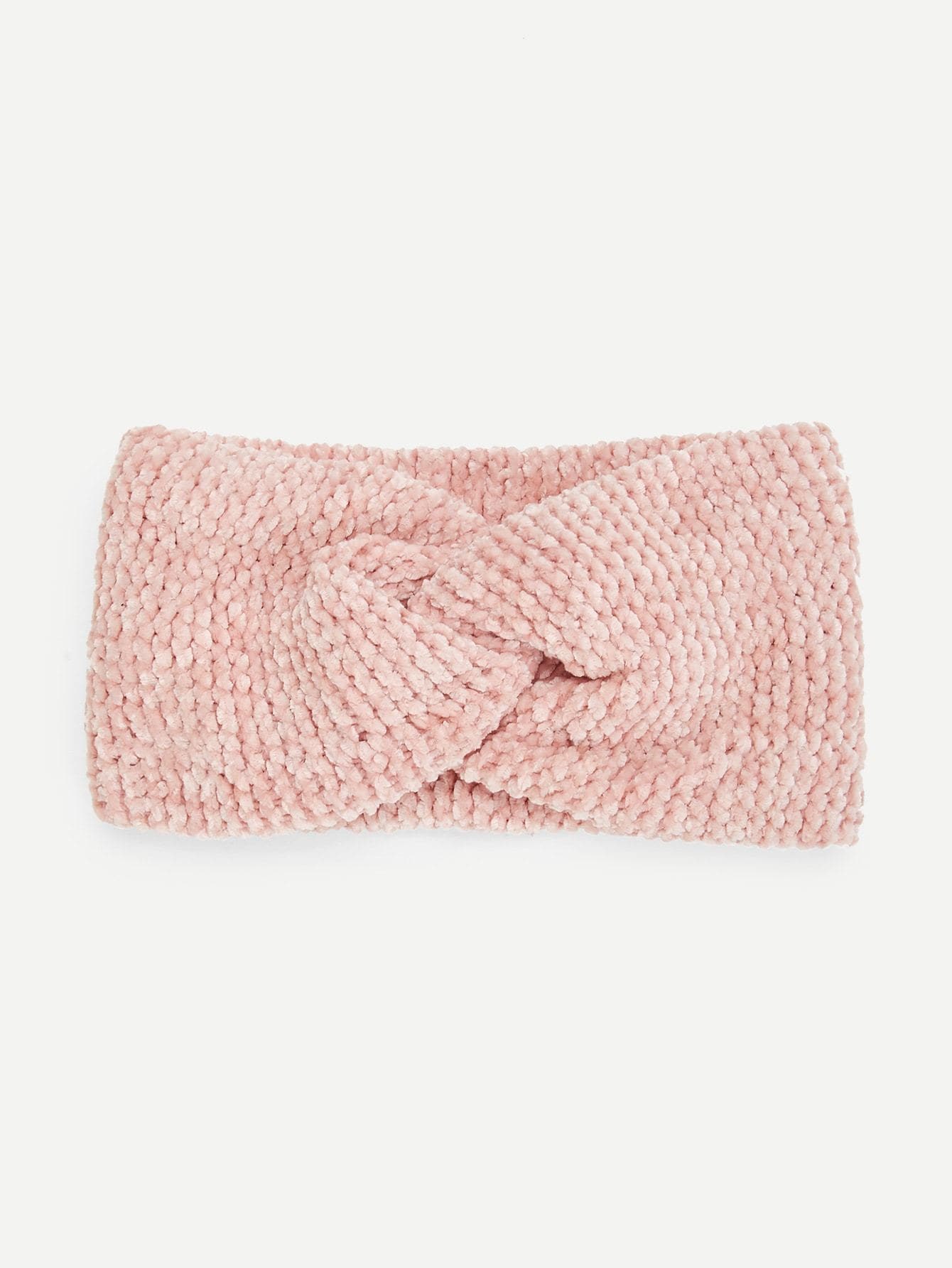 Polyester Pink Chenille Twist Headband