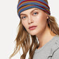 Multicolor Polyester Polychrome Striped Headband