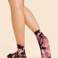 Multicolor Polyester Flower Pattern Socks