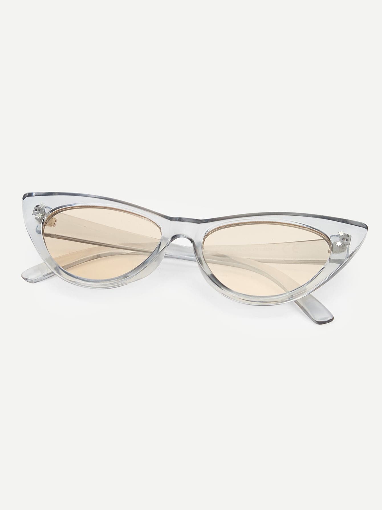 Transparent Frame Tinted Lens Cat Eye Sunglasses