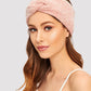 Polyester Pink Chenille Twist Headband